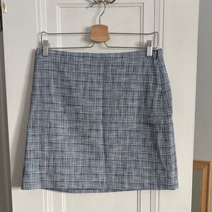 Classic Blue Tweed Mini Skirt
